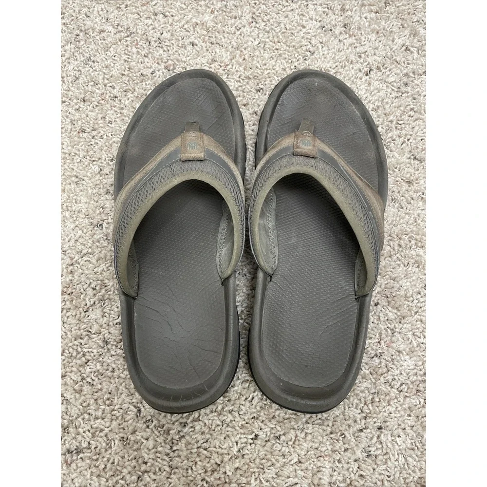 Teva Flip Flop‎ Sandal Mens 10 Comfort House Shoes Outdoors Gray Brown Casual